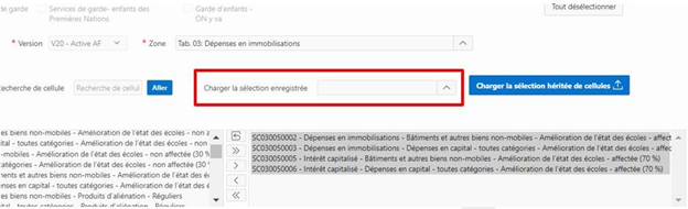 Création et chargement de sélections enregistrées